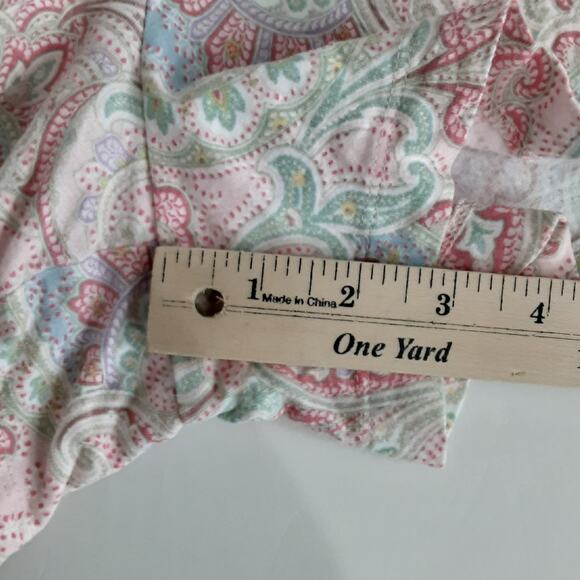 Lauren Ralph Lauren Black Label Pajama Set L Boxer Short Sleeveless Pink Paisley - Picture 14 of 14